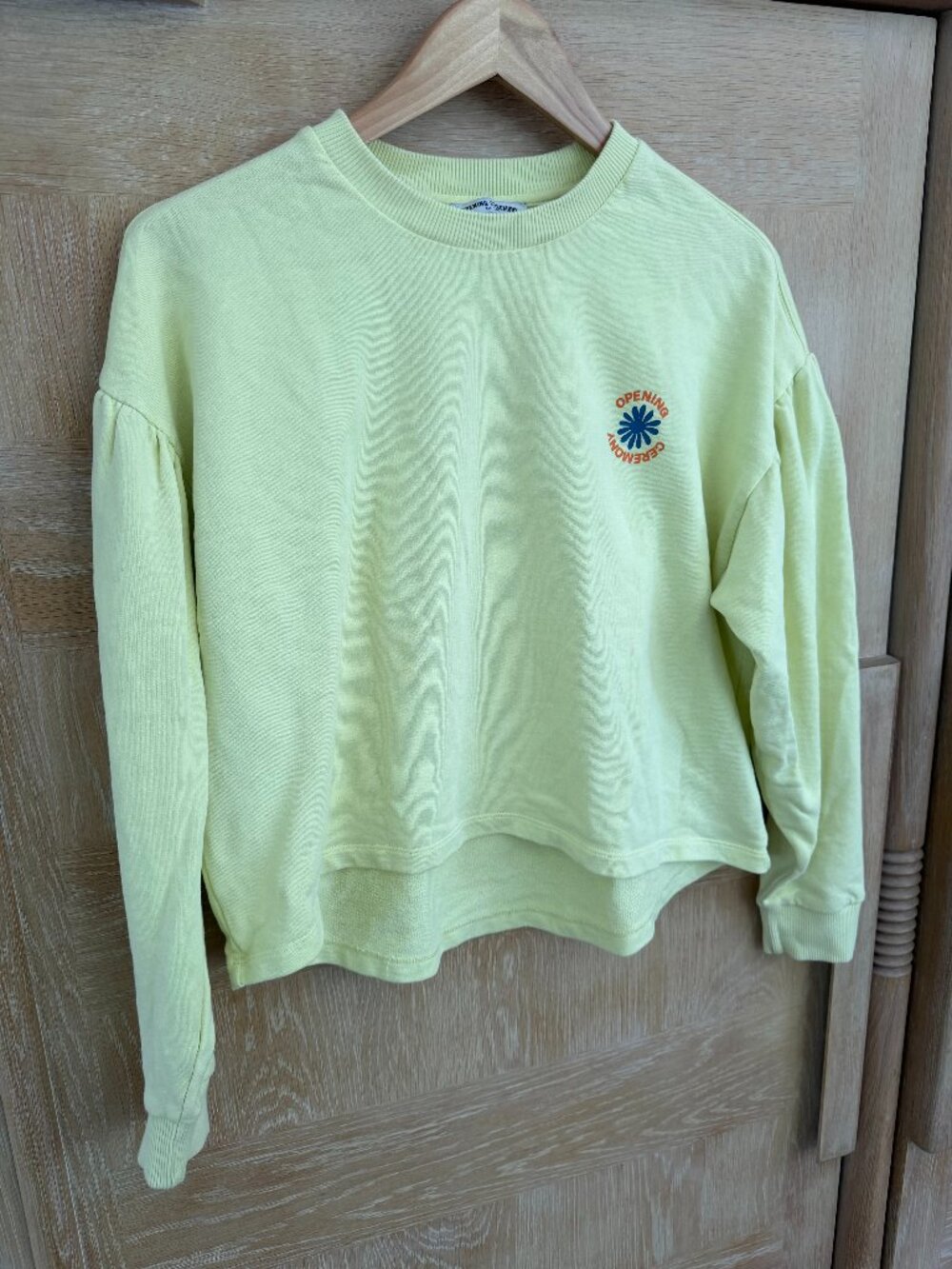 Opening Ceremony Rare Puff Sleeve Sweatshirt Acid Yellow | S
